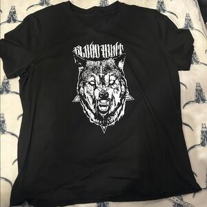 Brand new WOLF 🐺 BLOOD 🩸 HUNT Goth Dark Metal Black Graphic T-Shirt tee L